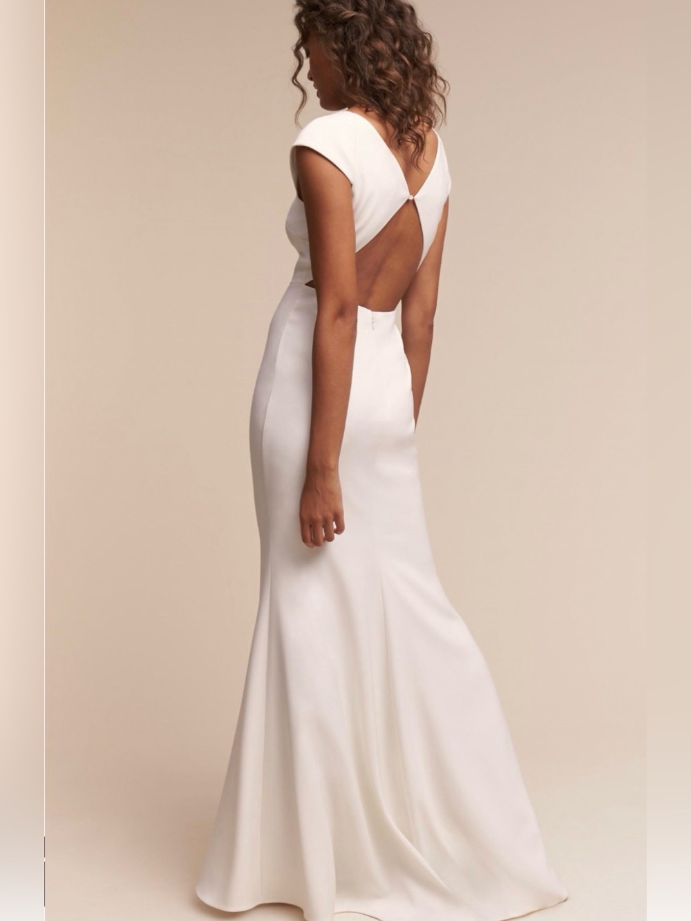 BHLDN (Sawyer) Ivory V-Neck Fitted Wedding Dress